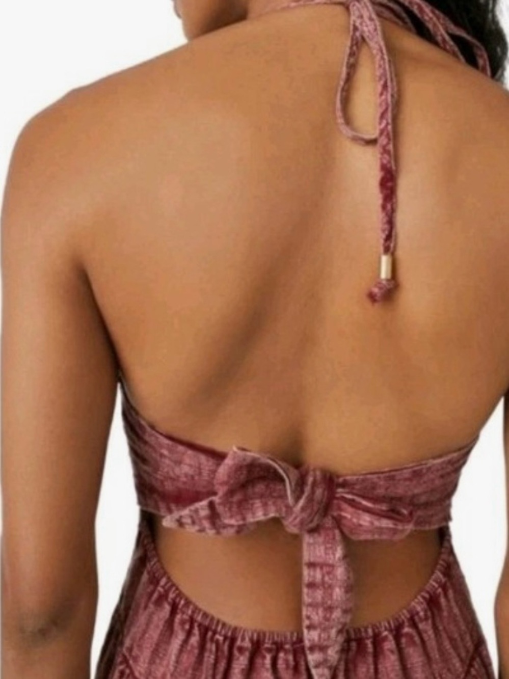 FREE PEOPLE S Small Mind Over Matter brick, red halter tie back maxi dress